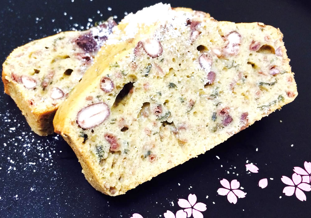 緑茶と小豆のパウンドケーキ